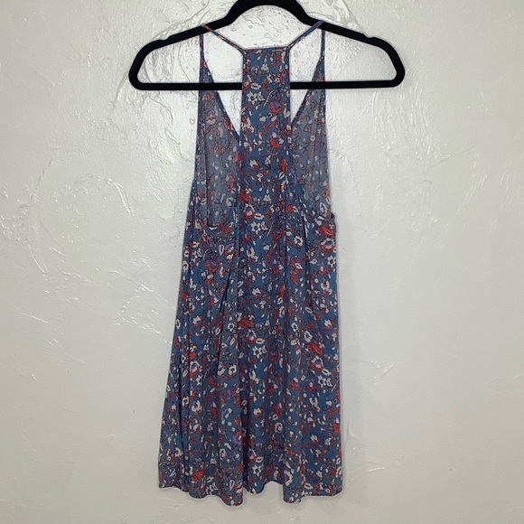 Free People floral racerback tunic blouse size XS EUC - Picture 8 of 9